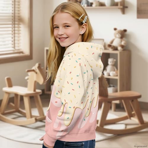 Image of Coloranimal Unisex Girls and Boys Long Sleeve Hoodies Hoody Athletic Pullover Sweatshirts Tops Age 6-16year