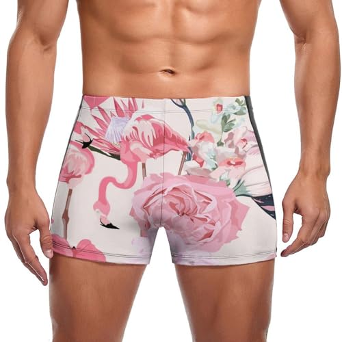 Swim briefs homme aquarelle flamant rose avec cordon de serrage ajustable