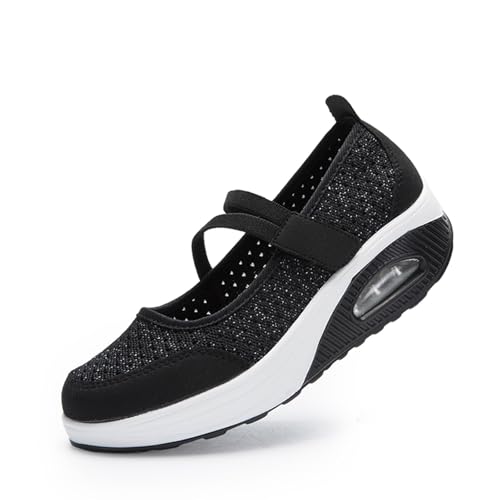 ihinzry Women's Air Cushion Nurse Shoes Outdoors Lightweight Breathable Slip On Sneakers