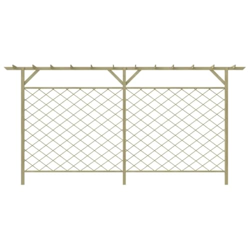 generico recinzione di lattice con pergolato per giardino in legno,verde,54.8kg,41726