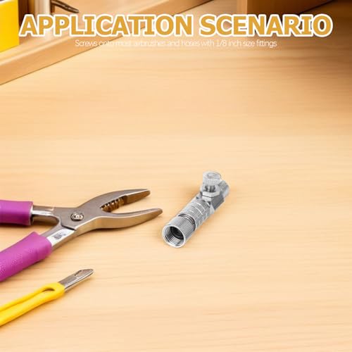 Adaptadores rápidos para aerógrafo con válvula de control de flujo de aire metálica y duradera 4