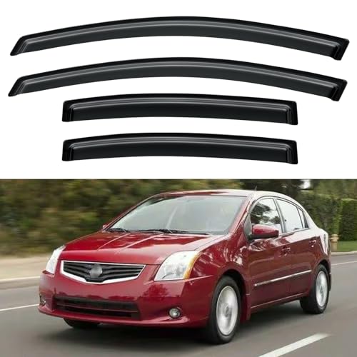 Image of Window Visors Rain Guards Shield for 2007-2012 Nissan Sentra, Out-Channel Window Vent Wind Deflectors Visors Shades for 07-12 Nissan Sentra