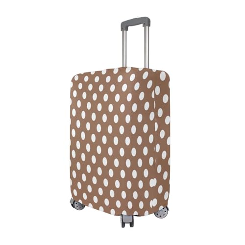 Joisal White Brown Retro Polka Dot Carry on Luggage Cover Fit 18-32 Inch Luggage, Travel Accessories3