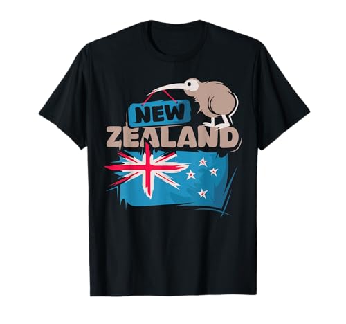 Nouvelle-Zélande Kiwi BD Illustration Drapeau Symbole T-Shirt