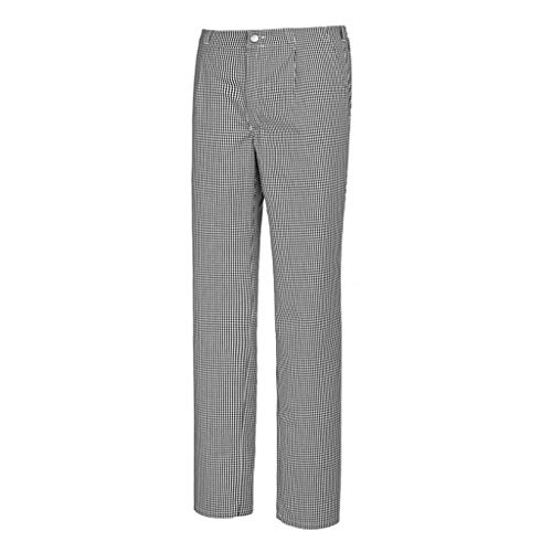 BP 1650-801-33-54 Koch-/Bäckerhose, mit Bundfalten und Taschen, 215,00 g/m² Stoffmischung, schwarz-weißes Karomuster, 54