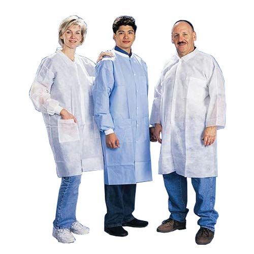 Tian's International 845886-2XL Knit Wrist and Cuff Lab Coat with 3 Pockets, Polypropylene, XX-Large, White (Pack of 50)