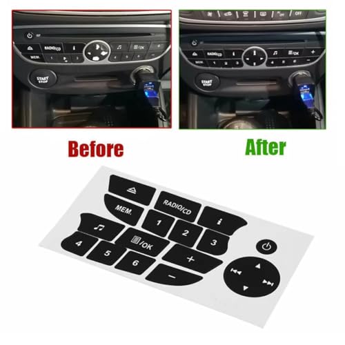Stickers boutons audio auto Clio Megane vinyle mat 2009 - 5