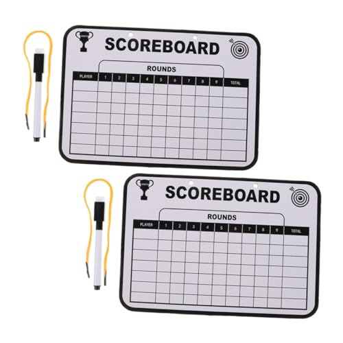 Wakauto 2pcs Golf Scoreboard Dry Erase Score Board with Dual-Sided Writable Surface Multi-use Golf Score Writing Board Set for Training