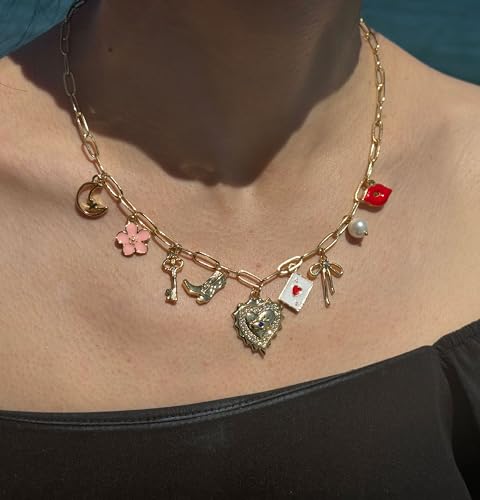 Charm Necklace For Women Shell Heart Necklaces Gold Chunky Pendant Paperclip Chain Boho Summer Seashell Beach Evil Eye 14k Starfish Jewelry2