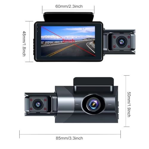 Image of 3K Dual Channel Dash Cam, STARVIS 2 IMX675 Sensor, ADAS, Built-in GPS Logger, Route Recorder, 2.7 inchIPS True Colors Display + with Night Vision, App Playback & Share, Optional Parking Monitoring