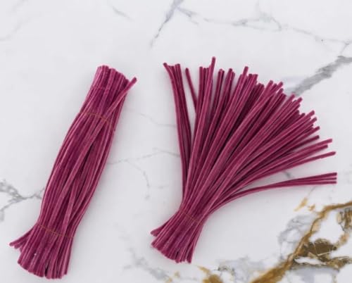 Image of 100Pcs Pipe Cleaners Craft Set | Chenille Stem Fuzzy Sticks DIY Craft Supplies for Art Projects Activities, Decorations, Flower Making, Modeling & Sculpting (mauve purple)