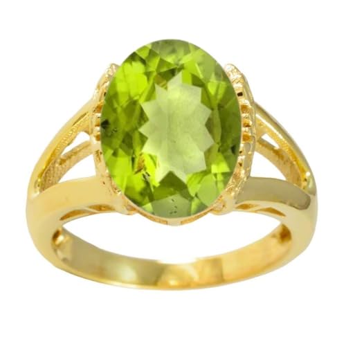 Image of 55Carat Choose Your Color Genuine Stone Ring 18K Gold Plated Oval Handmade Jewellery for Gift Sizes 4-13