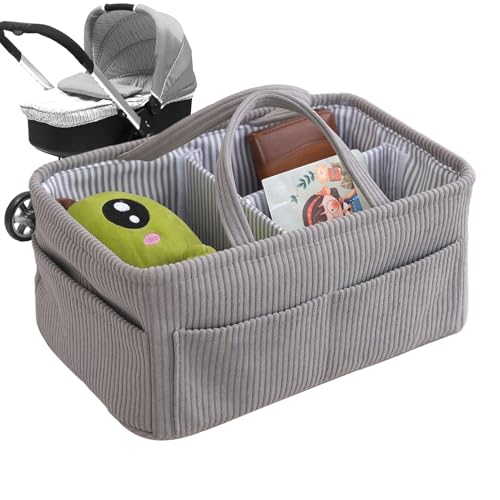 Organizador de pañales | Cesta para Guardar artículos Esenciales de bebé | Bolsa para la habitación del bebé para toallitas, Leche y biberones | Ideal para niños y niñas | para el