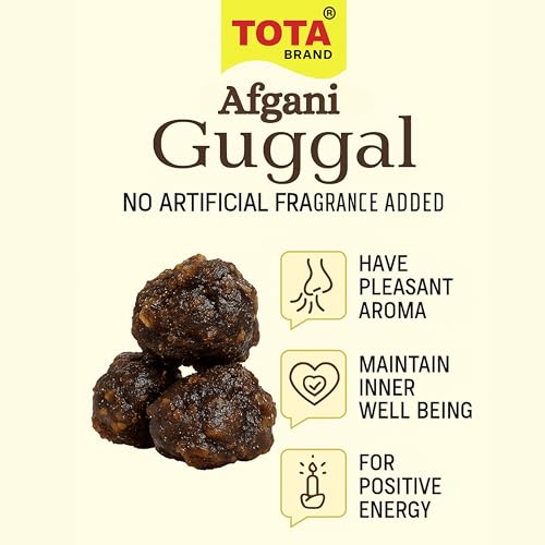 Image of TOTA Pure Afghani Guggal, 50g | Natural Guggul - No Artificial Fragrance | 100% Natural Resin Gugal /Guggul, For Puja Havan Dhoop Dhuni Meditation, Air Purification & Ayurvedic Healing