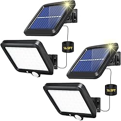 Lámpara Foco Led Con Sensor De Movimiento Luces Solares LED Exterior Jardin, Focos LED Exterior Solares, Luz Solar Exterior Jardin con Sensor de Movimiento, Foco Solar Exterior Lampara Solar