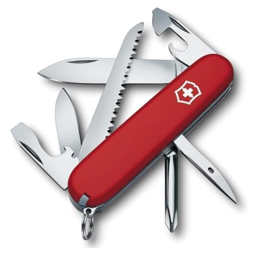 Victorinox Taschenmesser Hiker (13 Funktionen, Holzsäge, Phillips-Schraubendreher, Zahnstocher) rot