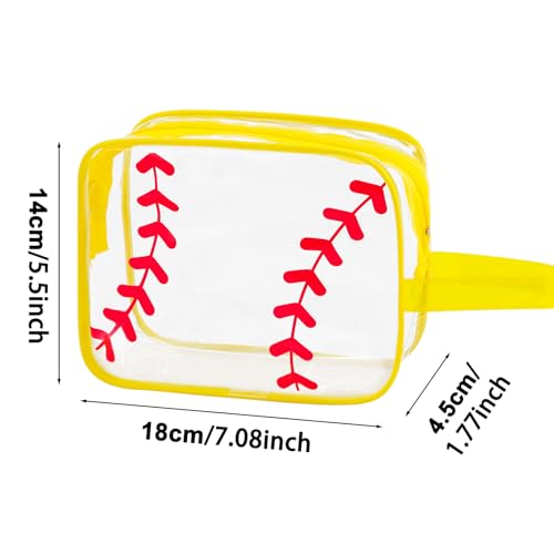 16PCS Softball Cosmetic Bag - Softball Gift Accessories Bags Goodie Snack Makeup Bag,Waterproof Softball Clear PVC Travel Bag,Toiletry Zipper Pouch Organizer,Softball Team Gifts for Girls Team Player2