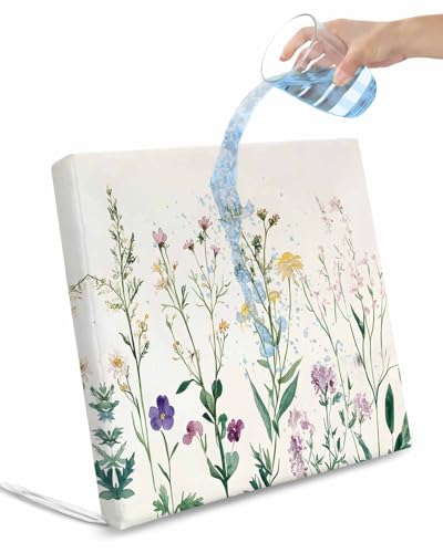 2 Pack Farmhouse Botanical Floral Waterproof Cushion Covers with Ties, Outdoor Patio Chaise Lounge Chair Seat Cushion Slip Covers Replacement(Only Cover) Spring Flowers Vintage 20