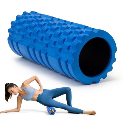 Image of Foam Roller for Deep Tissue Massager, 13 inch High Density Exercise Patented Roller for Muscle Massage and Myofascial Trigger Point Release Back Roller for Fitness, Yoga and Pilates (Blue)