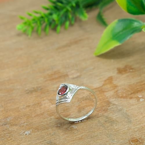 Grenat rouge naturel bague argent 925 cadeau idéal maman et copine