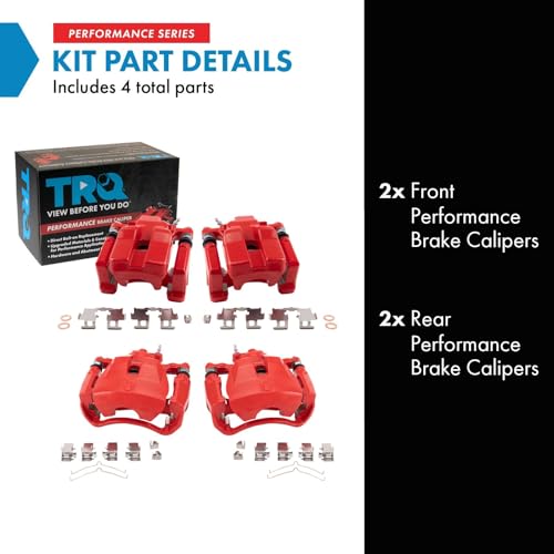 Image of TRQ Performance Front and Rear Brake Caliper Set Coated Brackets Compatible with 2007-2012 Lexus ES350 2007-2011 Toyota Camry
