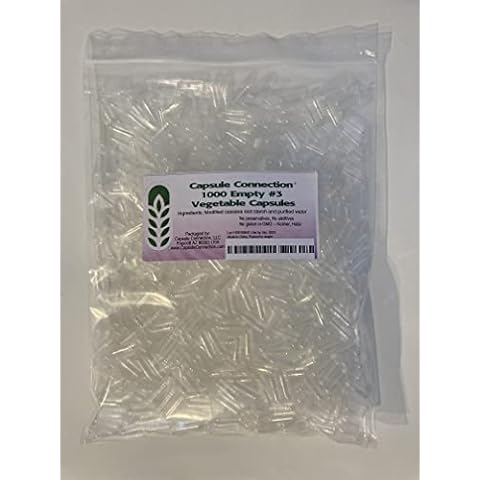 Capsule Connection Wholesale 1000 & Vegetarian Bulk Empty Vegetarian Capsules, #3 Size Vegetable Capsules, Vegan resealable bag Cover