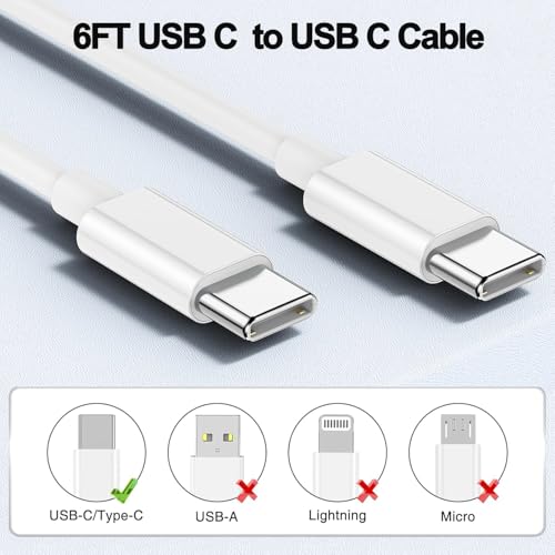 iPhone Charger Fast Charging,2Pack Dual Port USB C Fast Wall Chargers Block with 6FT USB C Cable for Apple iPhone Duo/18 Pro/18Pro Max/17Pro Max/17/Air/16 Pro Max/16e/15Plus/iPad Pro/Air/Mini/AirPod - image 4