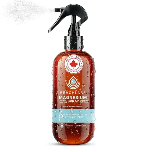 Magnesium Spray - 100% Made in Canada | Pure Ocean-Sourced Magnesium with Essential Trace Minerals | 237 ml