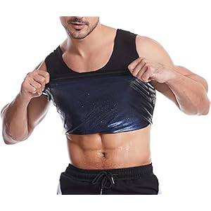 Bakerdani Men’s Hot Sweat Workout Sauna Tank Top Vest for Body Slimming