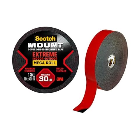 Scotch-Mount Double Sided Mounting Tape Heavy Duty, Black Extreme Mounting Tape, 1 Roll Adhesive Tape, 1 in x 400 in Wall Tape (33.3ft), Our Strongest Tape For Our Toughest Jobs (414H-Long-DC) Cover