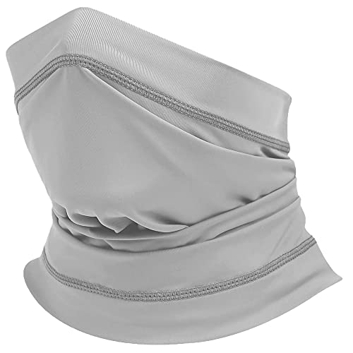 MCA Products [Amazon限定ブランド] 冷感 フェイスマスク フェイスカバー フェイスガード 色数豊富 UPF50+ 紫外線カット スポーツ アウトドア 外出 普段使い可 多機能 チューブ バンダナ スカーフ フリーサイズ 男女兼用 (ライトグレー)