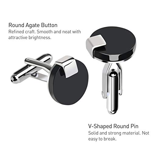 KESYOO BotÃµes de Punho Masculinos Com Tachas de Camisa Estilo FrancÃªs BotÃµes de Punho Circulares