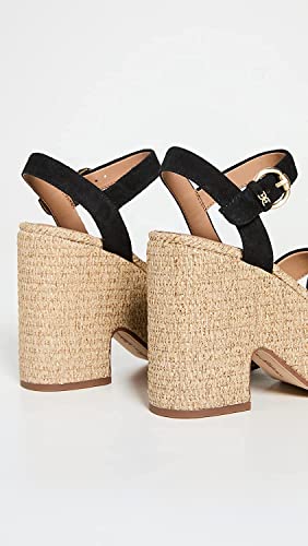 Image of Sam Edelman Trianna 2 Black Square Open Toe Block Heel Ankle Strap Heeled Sandal (Black, 13)