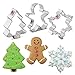 Ann Clark Cookie Cutters Christmas Cookie Cutters 3-Pc. Set Made in USA, Snowflake, Gingerbread Man, Christmas Tree