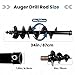 Earth Auger Drill Bits with 1.8 Inch Connection Port, 34 Inch Bulb Planter Tool, Heavy Duty Alloy Steel Post Hole Digger, Rust-Resistant Post Hole Digger & Bulb Planter for Drill Machine