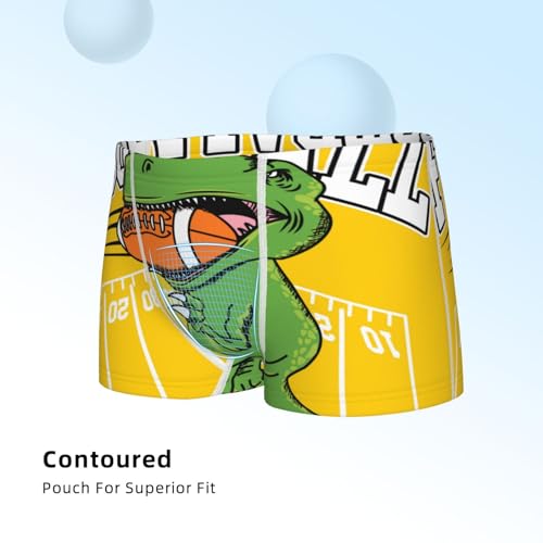 Boys' Cotton Boxer Brief Soft Underwear-T-Rex Playing Football4