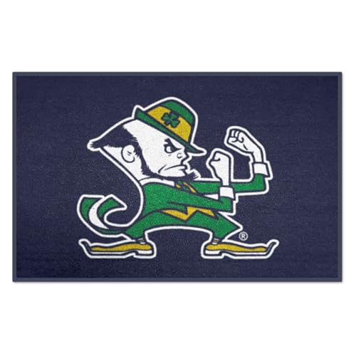 FANMATS 6040 N NCAA - otre Dame Fighting Irish Starter Mat Accent Rug - 19in. x 30in. | Sports Fan Home Decor Rug and Tailgating Mat - Leprechaun Alternate Logo