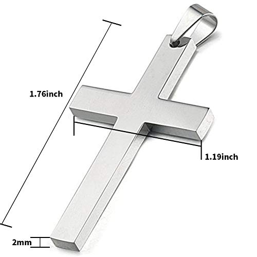 Ouslier 925 Sterling Silver Simple Mens Cross Pendant Jewelry (Silver) #TOP1