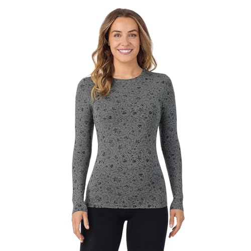 Image of Cuddl Duds Women's Softwear with Stretch Long Sleeve Crew Neck Top -Layering Top with Smooth Fabrication, Body-Hugging Fit