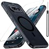 Funda magnética para Nothing Phone 4a con protector de pantalla [Compatible con Magsafe][Correa para muñeca] Funda protectora translúcida mate y delgada (Negro) 2