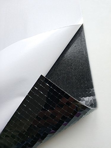Self-Adhesive Real Glass Mirror Tile Craft,Colored Mini Square Mirrors Mosaic Tiles (Black Mirror) - Thumbnail 4