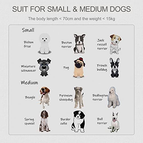 PawHut Dog Crate Wooden Pet Kennel Cage End Table w/ Lockable Door for Small Medium Dog Grey & White 85 x 55 x 75 cm