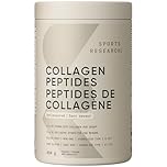 Sports Research Collagen Peptides - Hydrolyzed Type 1 & 3 Collagen Powder Protein Supplement for Essential Amino Acids - Easy Mixing Vital Nutrients & Proteins, Collagen for Women & Men