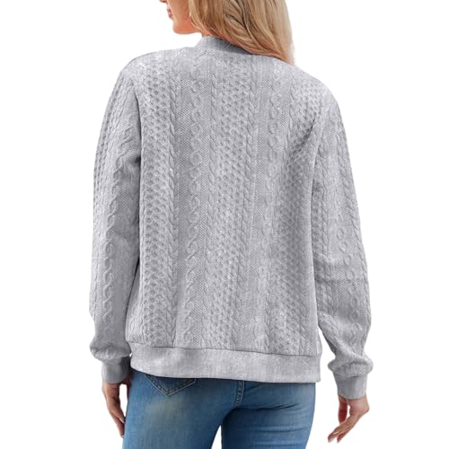 Women's Zip Up Cardigan Sweater Cable Hoodies Knit Long Sleeve Trendy Y2K Jacket Crewneck Casual Teen Girls Coat2