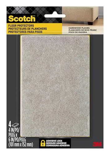 Scotch SP840 Felt Furniture Pads, Beige, 4 in x 6 in