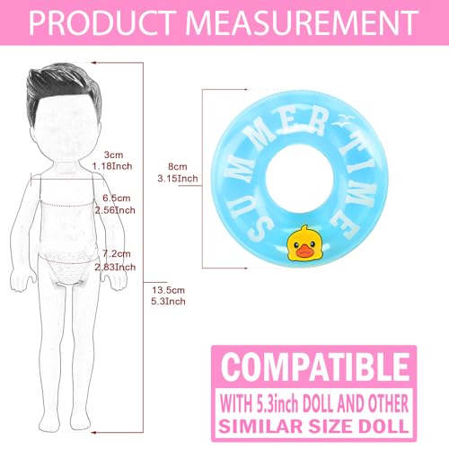 Miunana 36 PCS Boy Doll Travel Outfits for 4-6 Inch Doll Include 20 PCS Top and Pants for 5.3 Inch Clothes and Accessories with 14 Dollhouse Furniture and 2 Pairs of Boy Doll Shoes