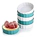 LIFVER 5 Ounces Ceramic Ramekins for Baking, Creme Brulee, Souffle Dishes, Dip Bowls, Set of 6, Blue White
