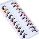 Christmas Colored Lashes Cat Eye Half Lashes with Color Pink Red Purple Blue Orange Natural Eyelashe
