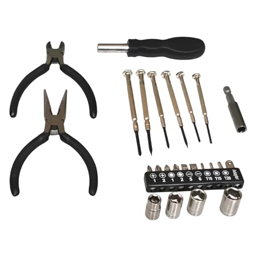 Set de herramientas mini 24 piezas con caja almacenamiento llanta miniatura 4