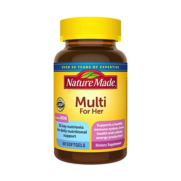 Nature Made Multivitamin For Her, Women's Multivitamin for Nutritional Support, 60 Softgels, 60 Day Supply